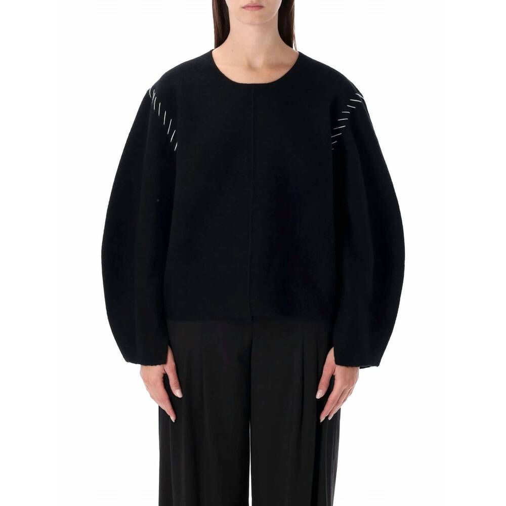 NEW THE GARMENT oslo stitching-detail sweater in black